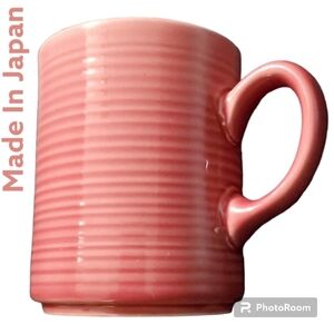 TWO Pink Mauve Ombre horizontal lined mug cup mugs cups